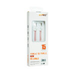 X-PRO TYPE-C TO TYPE-C 60W CABLE PINK - Image 2